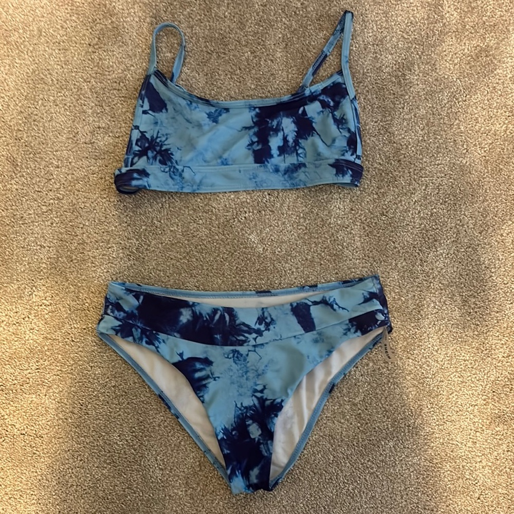 Blue Tie-Dye Bikini Set